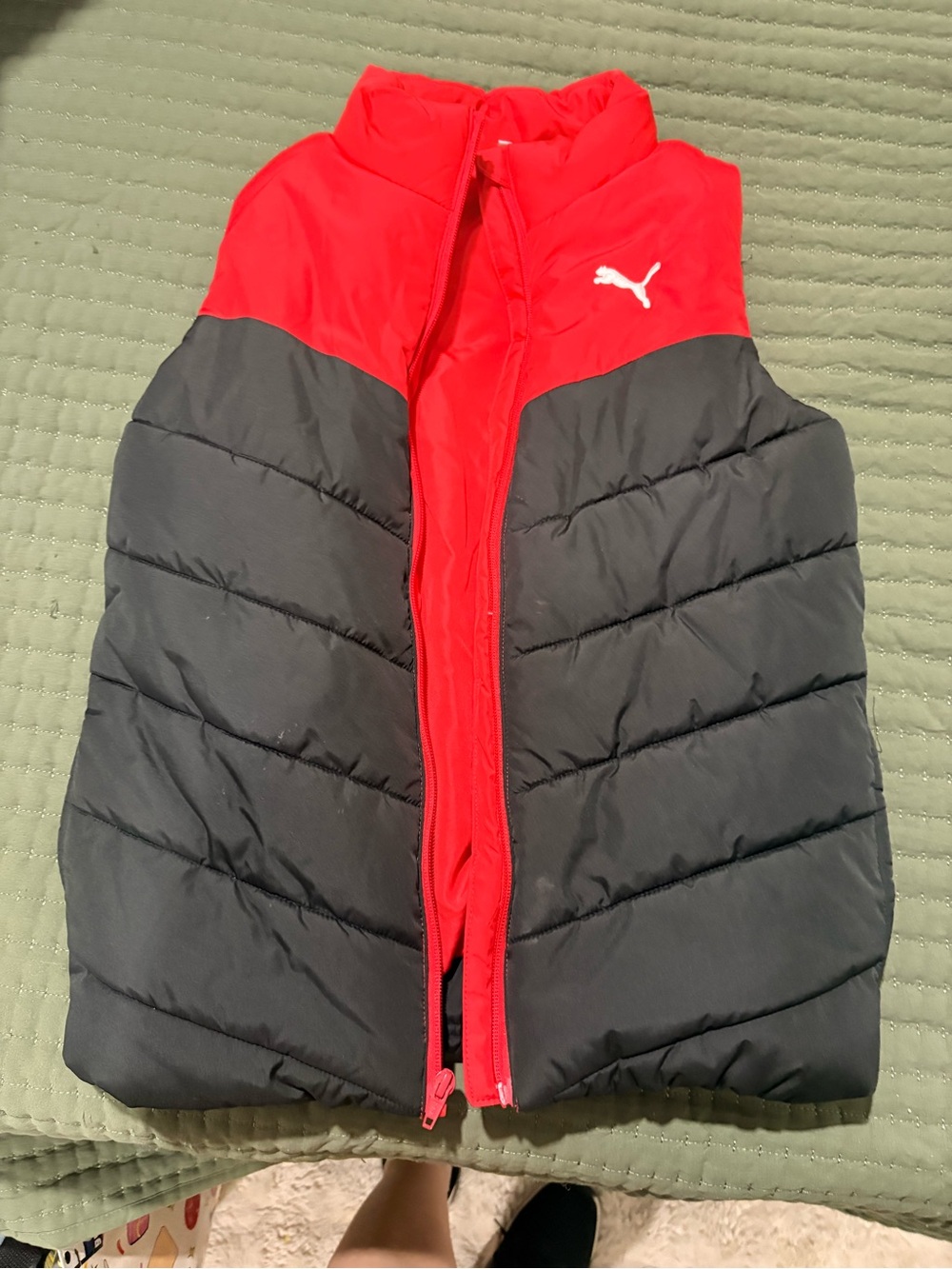 Puma Red and Black Kids Puffer Vest